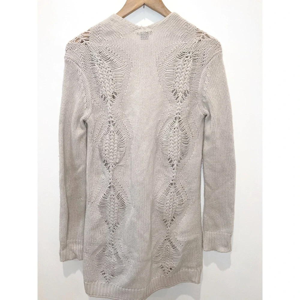 Theory‎ Wool Cardigan Sweater Coat Light Gray Size Small EUC